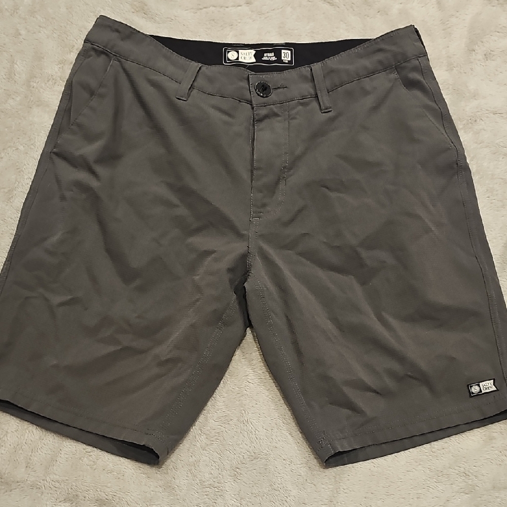 Salty Crew Charcoal Flat Front Hybrid Shorts